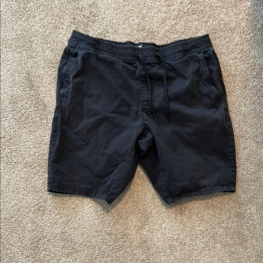 Hollister Black Flat Front Shorts Versatile Cotton Blend